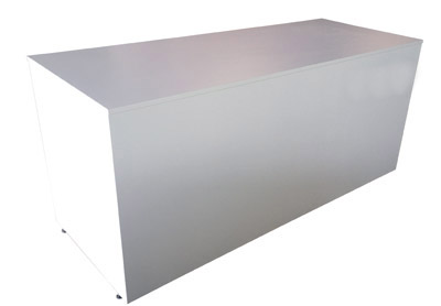 Messetheke Cateringtheke Klappbar KBS weiß/matt lackiert mit Stellfüßen