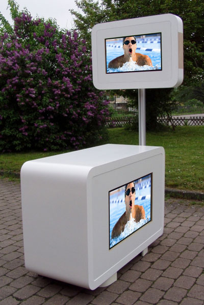 Leuchttheke TV mit Display TV